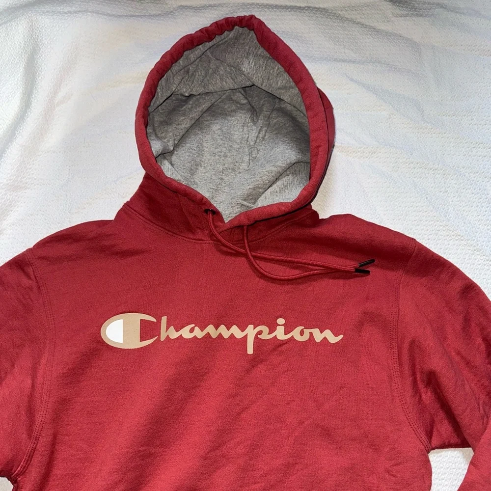 Champion Men’s Teen Hoodie Dark Salmon Pullover Sweatshirt Size Small